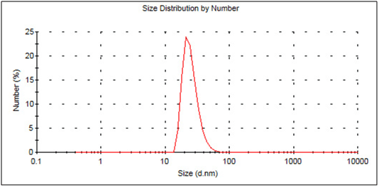 Diagram: Particle size determination in nm
